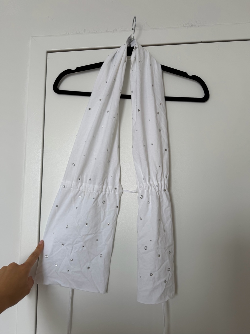 Gimaguas White Halter Top with Silver Stud Embellishments